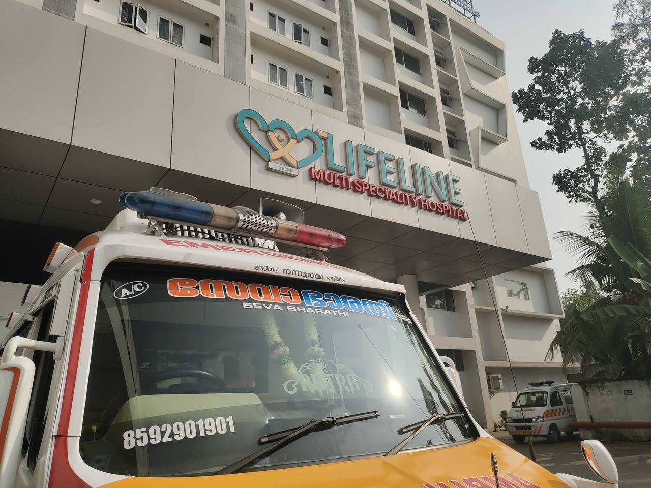 Sevabharathi ambulance at Lifeline hospital